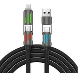 Black cable with multiple connectors on a white background