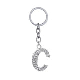26 English Letter Keychain Creative Zinc Alloy Diamond Key Pendant Charge Hub X