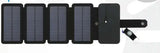 Solar panel with multiple panels attached to a device on a white background