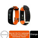 Bas-tek V5s Pro Lightweight Bluetooth Fitness Watch and Activity Tracker Orange Aquaries