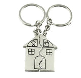 Cartoon Creative House Shape Couple Travel Commemorative Alloy Keychain Charge Hub X