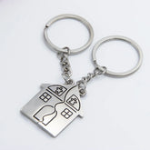 Cartoon Creative House Shape Couple Travel Commemorative Alloy Keychain Charge Hub X