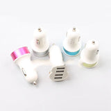 Color round metal ring 2A steel ring aluminum alloy car phone charger dual USB nipple car charger Charge Hub X