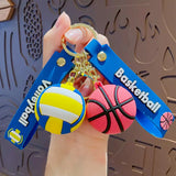Creative Cartoon Ball Series Basketball Keychain Pendant Men's And Women's Schoolbags Ornaments Charge Hub X