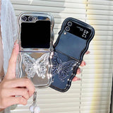 Electroplating Wave Edge Folding Soft Shell Three-dimensional Butterfly Bracket Charge Hub X