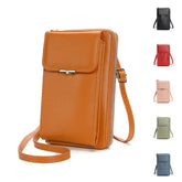Fashion Large Capacity Mobile Phone Bags Women Small Zipper Crossbody Shoulder Bag Long Wallet Charge Hub X