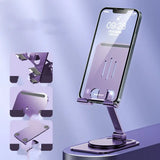 Foldable Aluminum Alloy Rotating Mobile Phone Stand – Desktop Holder Bracket Charge Hub X