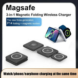 Folding Magnetic Suction Wireless Charger 3-in-1 Charge Hub X