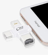 Four-In-One Multi-Function Mobile Phone Card Reader Charge Hub X