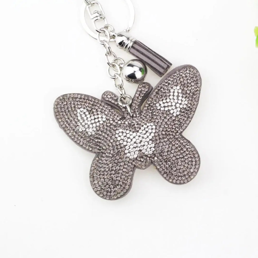 Home Fashion Simple Two-color Butterfly Shape Flannel Hot Drilling Handbag Pendant Charge Hub X