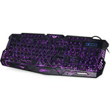 J10 RGB Backlit Gaming Keyboard and Mouse Set – Wired Russian Keyboard with Colorful LED Lights Charge Hub X