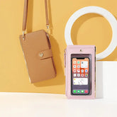 Mobile Phone Bags With Transparent Touch Screen Love Buckle Long Wallet Women Multifunctional Crossbody Shoulder Bag Charge Hub X