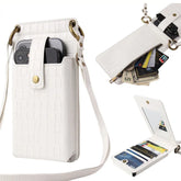 Multi-function Crossbody Bags For Mobile Phone Crocodile-pattern Wallet Card Holder Charge Hub X