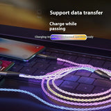 One-to-three Luminous Fast Charging RGB Data Cable Charge Hub X
