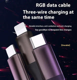 One-to-three Luminous Fast Charging RGB Data Cable Charge Hub X