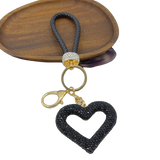 Polymer Clay Leather Rope Hollow Heart Keychain Cute High-end Bags Pendant Finished DIY Creative Small Pendant Wholesale Charge Hub X