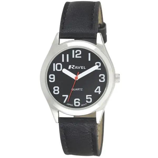 Ravel Mens Classic Strap Watch Black Watch R0125.03.1 Ravel