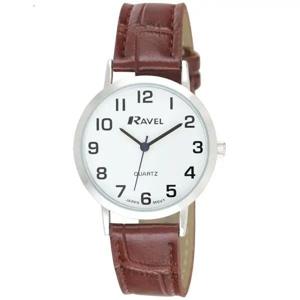 Ravel Mens Classic Strap Watch Brown / Silver Watch R0102.12.1A RAVEL
