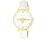 Ravel Women's Moth Design Dial White Leather Strap Watch RF007.4 Ravel