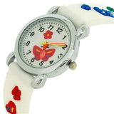 Relda Children's Analogue 3D Multicolor Butterfly White Silicone Strap Girl's Watch REL40 Relda
