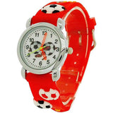 Relda Children's Analogue 3D Soccer Football Red Silicone Strap Boy's Watch REL46 Relda