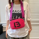 Solid Color Small Square Bags Women Fashion Underarm Bag Rhombic Sewing Shoulder Messenger Bags Charge Hub X