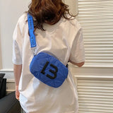 Solid Color Small Square Bags Women Fashion Underarm Bag Rhombic Sewing Shoulder Messenger Bags Charge Hub X