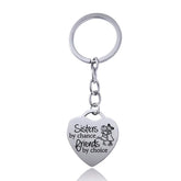 Stainless Steel Heart Sisters Best Friends Inspirational Keychains Charge Hub X
