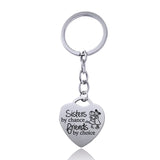 Stainless Steel Heart Sisters Best Friends Inspirational Keychains Charge Hub X