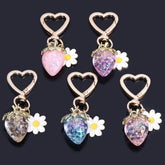 Strawberry Heart-shaped Keychain Accessory Pendant Charge Hub X