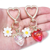 Strawberry Heart-shaped Keychain Accessory Pendant Charge Hub X