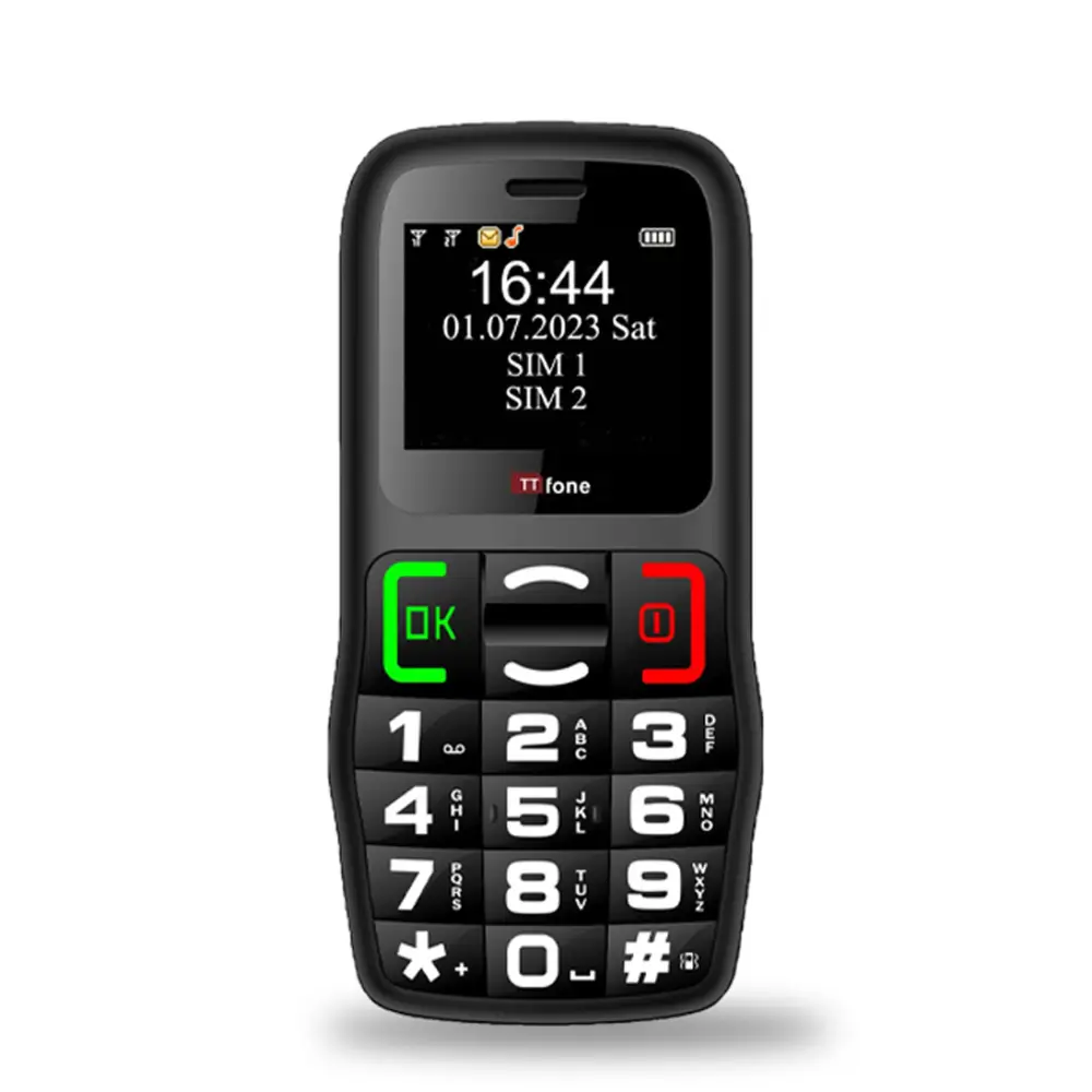 TTfone TT220 Big Button Mobile Phone for the Elderly with Emergency Assistance button, talking keys, long battery life, torch, Simple easy to use with USB Cable EE Pay as you go TTfone