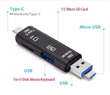 Type-C Micro USB To OTG Hub Adapter With TF Card Reader Charge Hub X