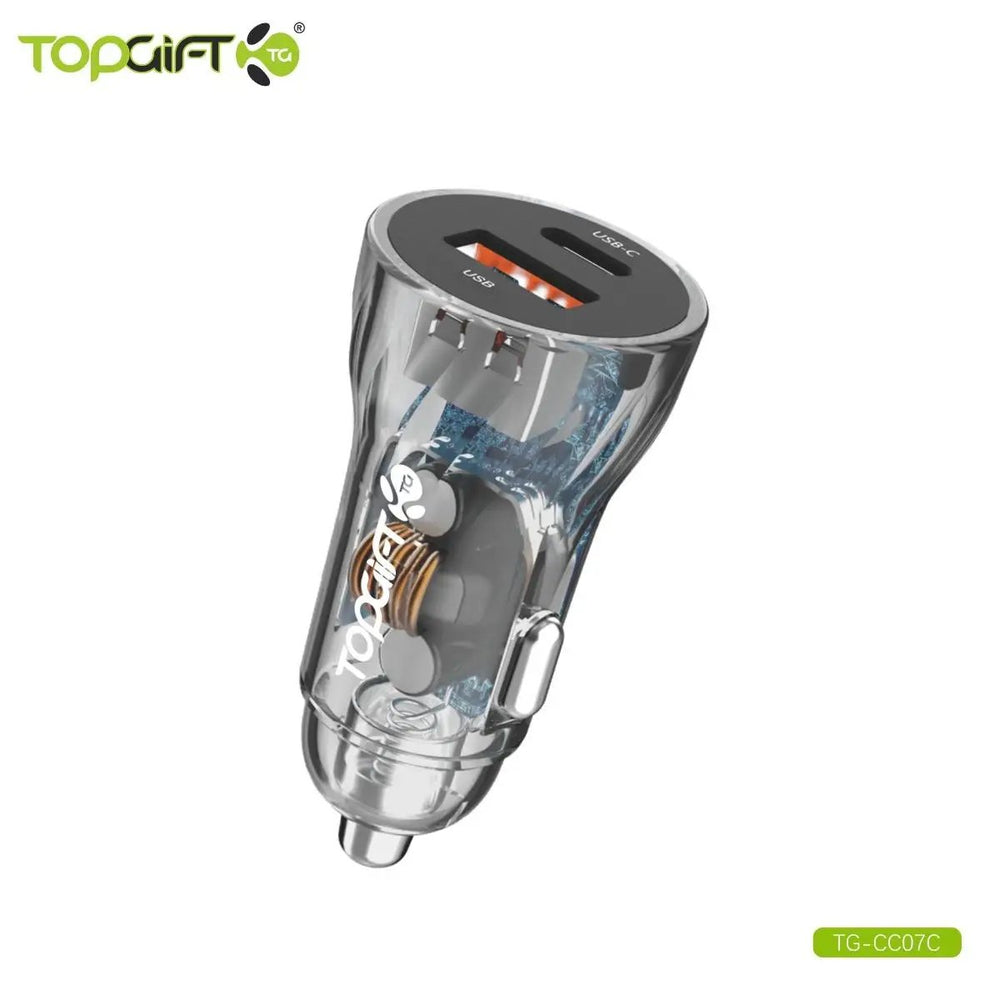 WYEFLUX Dual Port USB-C See-Through Car Charger Wyeflux