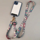 Womens Crossbody Phone Lanyard Nylon Mixed Color Retro Totem Pattern Chargehub X
