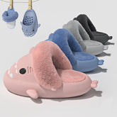 Winter Shark Slippers Detachable Warm Fuzzy Slippers Bedroom House Shoes Women Charge Hub X