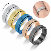 Turnable Anxiety Rings Rainbow Silver Color Relieve Stress Rings For Women Men Charge Hub X