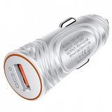 Car charger with USB port on a white background