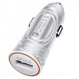 White car charger with USB ports and 'Power 3.0' branding on a white background