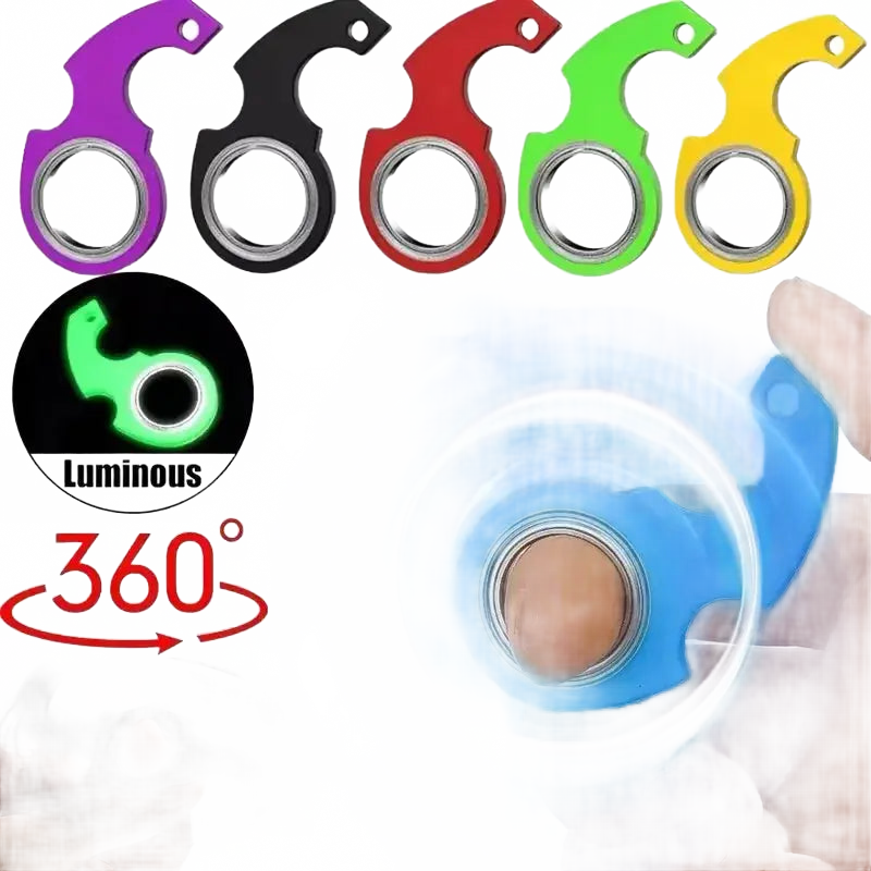 Spinner Stress Toy Keychain Fidget Ring Charge Hub X