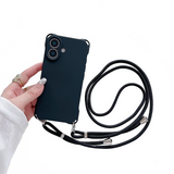 Soft Silicone Phone Case with Lanyard for iPhone Charge Hub X