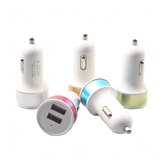 Color round metal ring 2A steel ring aluminum alloy car phone charger dual USB nipple car charger Charge Hub X