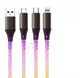 Four USB cables with different connectors on a white background