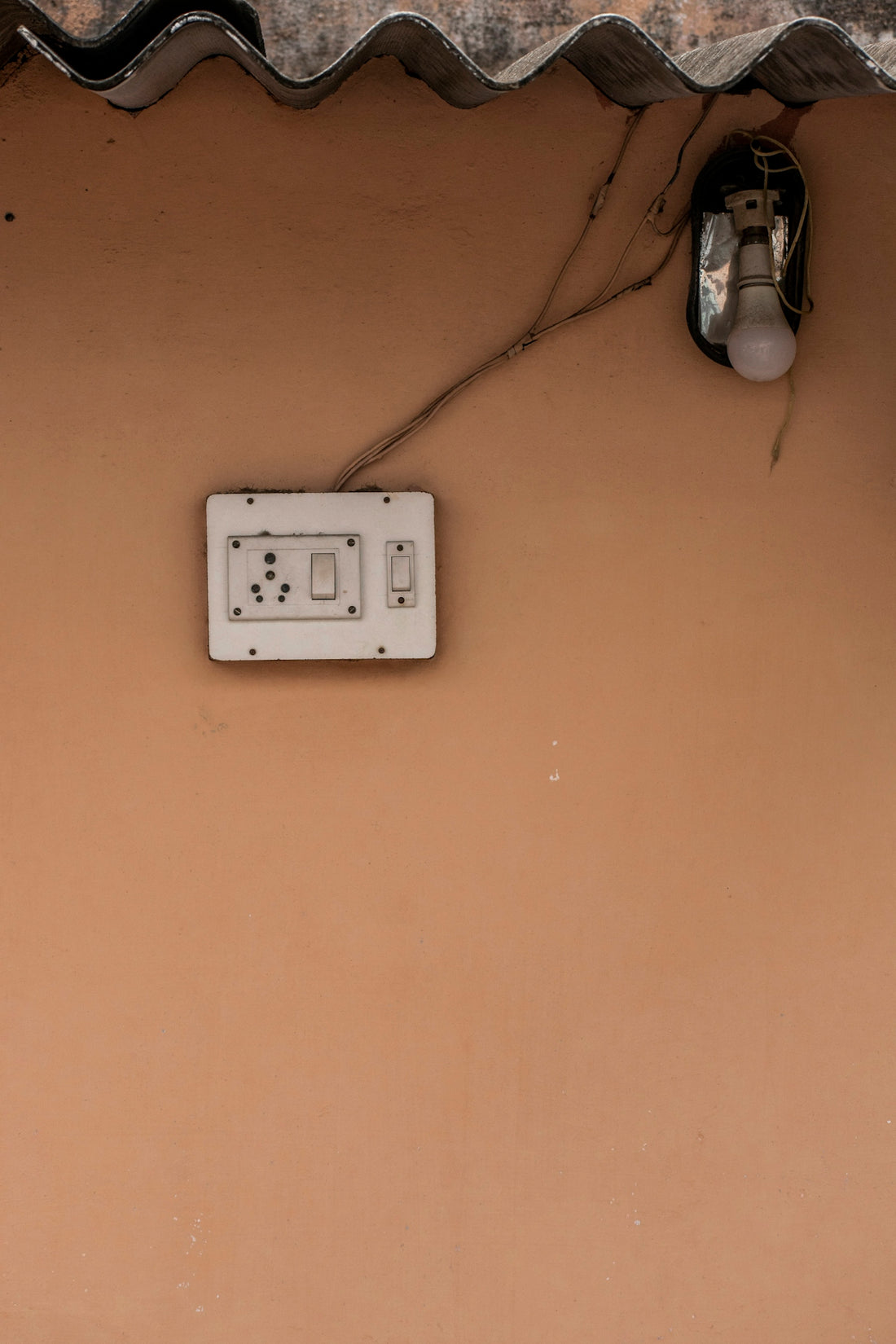 white wall mounted electric socket