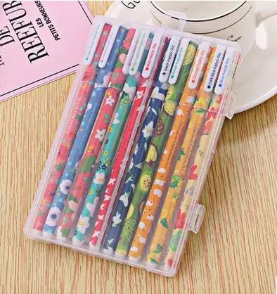 10 Pcs  Pack Colored Gel Pen Ink Pen Promotional Gift Stationery School & Office Supply Charge Hub X