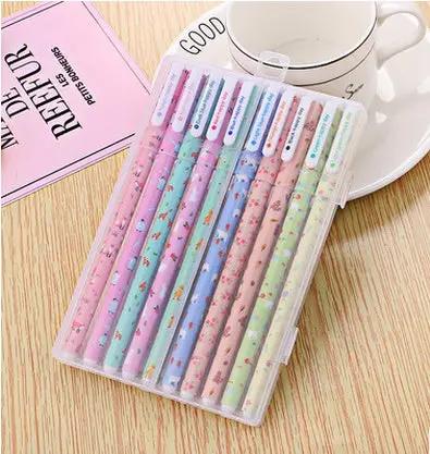 10 Pcs  Pack Colored Gel Pen Ink Pen Promotional Gift Stationery School & Office Supply Charge Hub X