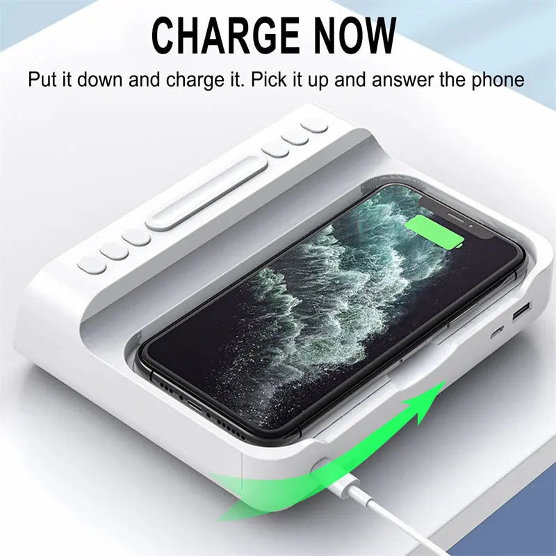 15W Three-in-one Wireless Charger Temperature Tester Multi Alarm Clock Fast Charging Mobile Phone Usb Charger Charging Station Charge Hub X