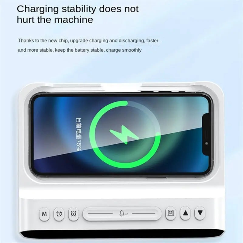 15W Three-in-one Wireless Charger Temperature Tester Multi Alarm Clock Fast Charging Mobile Phone Usb Charger Charging Station Charge Hub X