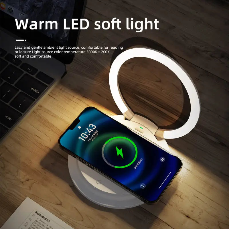 2 In 1 Wireless Charging 3 Gear Creative LED Small Night Light Portable Phone Stand Folding Bedside Lamp 15W Fast Charging Charge Hub X