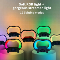 2024 New 6 In 1 Smart Remote Control Bluetooth-compatible Ambience Intelligent LED Table Lamp Multi-function Wireless Charger Night Light Bluetooth-compatible Speaker.